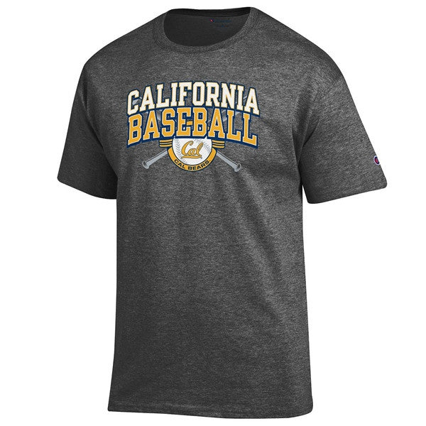 California Golden Bears Champion Baseball Mens T- Shirt - Charcoal-Shop College Wear