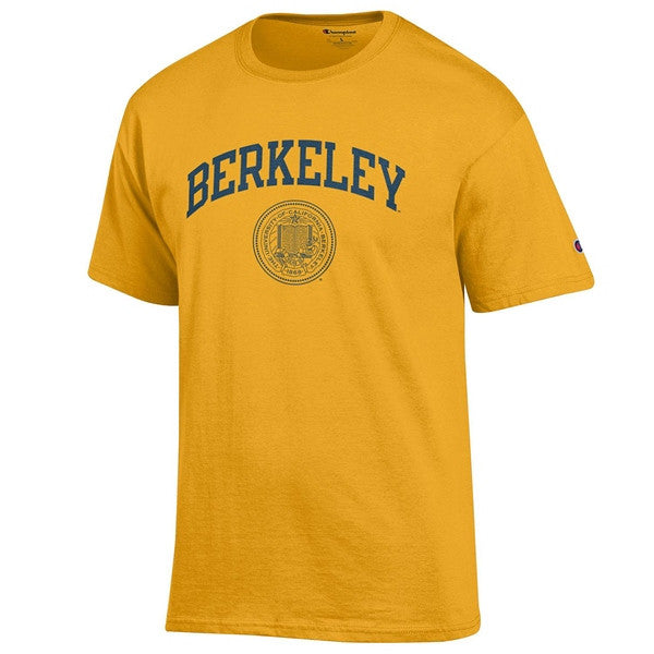 University Of California Berkeley Arch & Seal Mens T- Shirt- Gold-Shop College Wear
