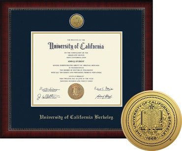 University Of California Berkeley Cal Gold Engraved Medallion Sutton Diploma Frame- NAVY-Shop College Wear