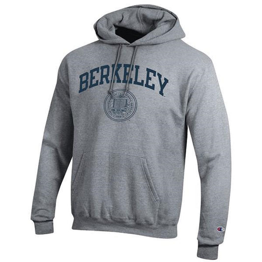 University Of California Berkeley Champion Arch & Seal Men's hoodie Sweatshirt - Grey-Shop College Wear