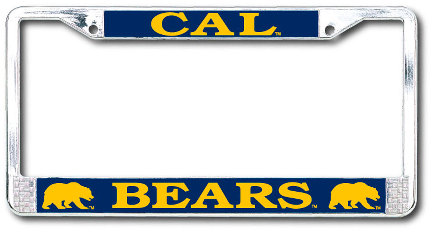 U.C. Berkeley Cal Bears Dome Standard Chrome license plate frame-Silver-Shop College Wear