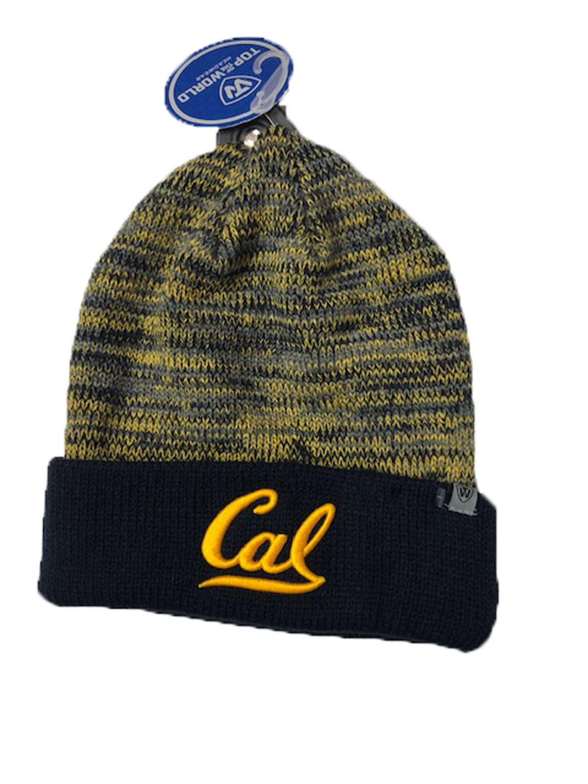 U.C. Berkeley Cal multi color tweed beanie hat-Navy-Shop College Wear