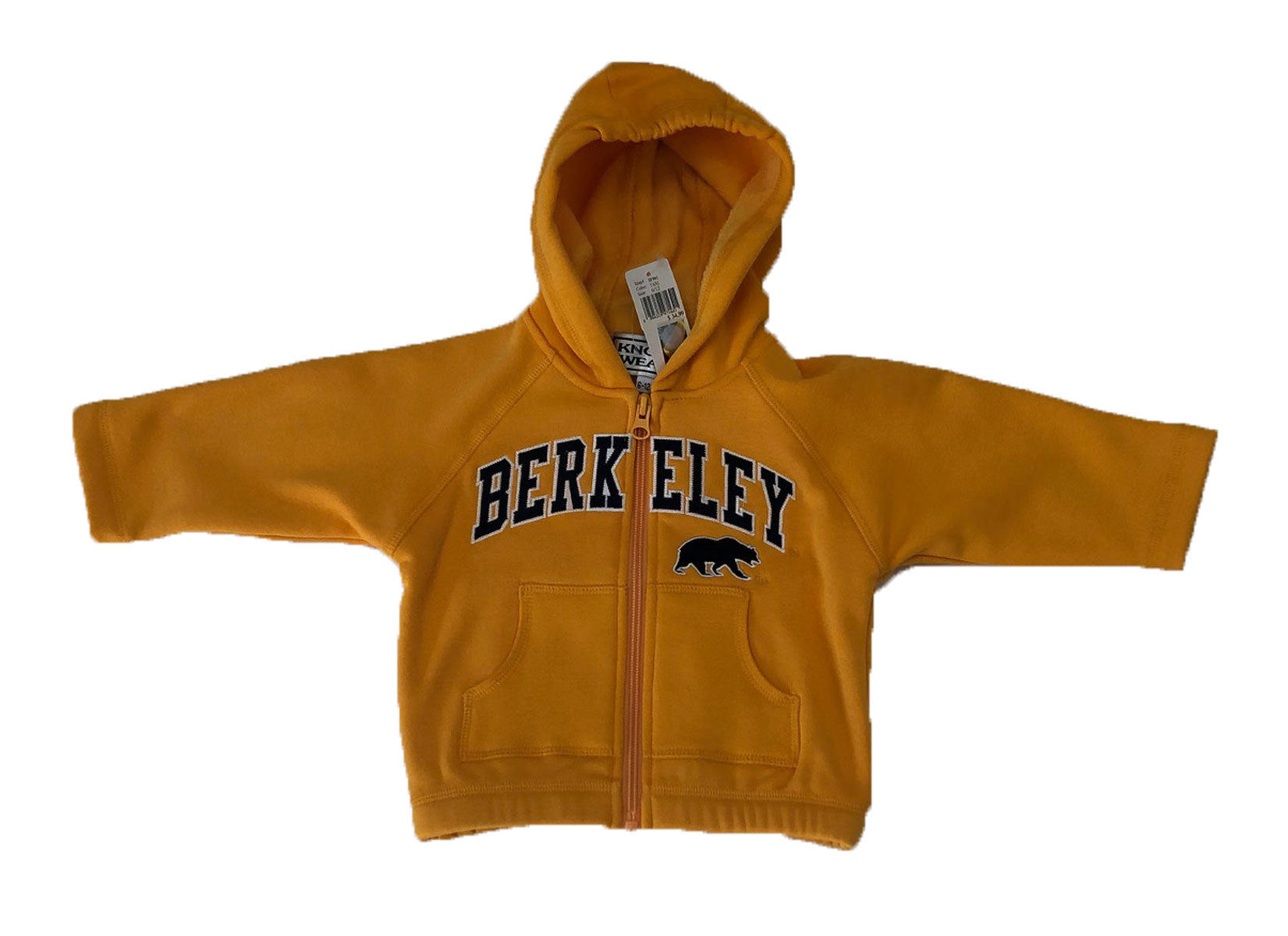 U.C. Berkeley Cal embroidered kids dry performance zip-up hoodie sweatshirt-Gold-Shop College Wear