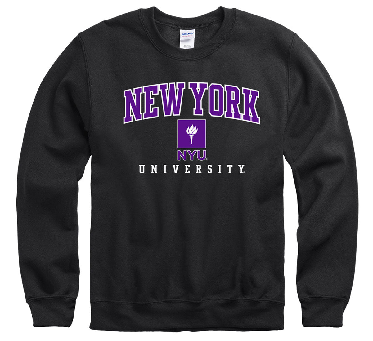 New York University NYU Violets crew neck sweatshirt-Black-Shop College Wear