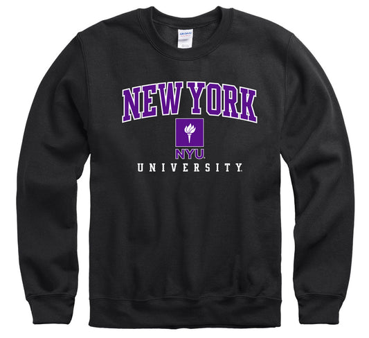 New York University NYU Violets crew neck sweatshirt-Black-Shop College Wear