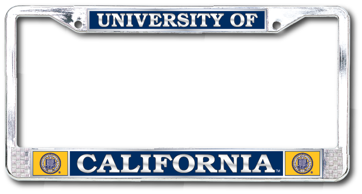 University of California & school seal License Plate Frame- Silver-Shop College Wear