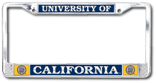 University of California & school seal License Plate Frame- Silver-Shop College Wear