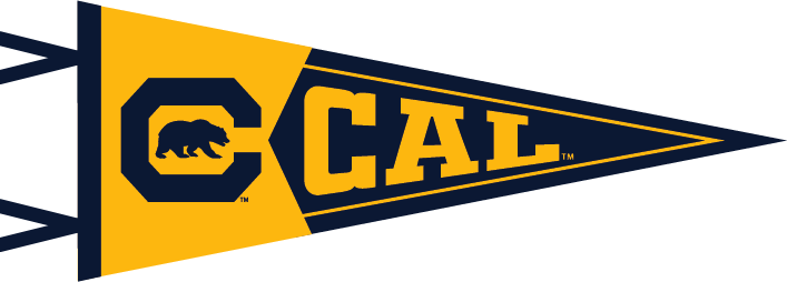 U.C. Berkeley Cal split color flock plus pennant Cal block 7 inches by 18 inches-Navy-Shop College Wear