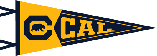 U.C. Berkeley Cal split color flock plus pennant Cal block 7 inches by 18 inches-Navy-Shop College Wear