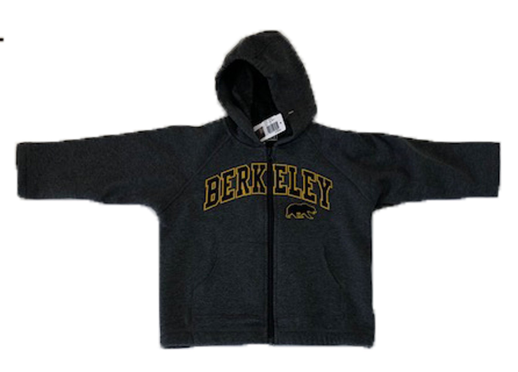 U.C. Berkeley Cal applique kids hoodie zip-up sweatshirt-Charcoal-Shop College Wear