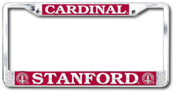 Stanford Cardinal Polished Chrome License Plate Frame - SILVER-Shop College Wear