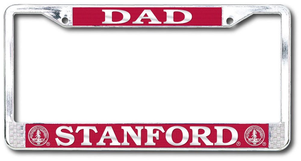 Stanford Cardinal Dad Polished Chrome License Plate Frame - SILVER-Shop College Wear