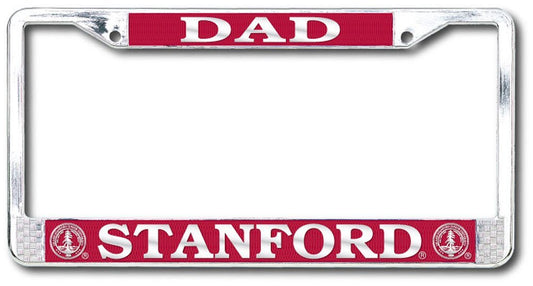 Stanford Cardinal Dad Polished Chrome License Plate Frame - SILVER-Shop College Wear