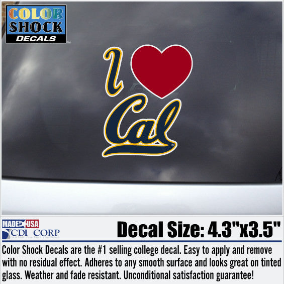 UC Berkeley I Love Cal Decal-Shop College Wear