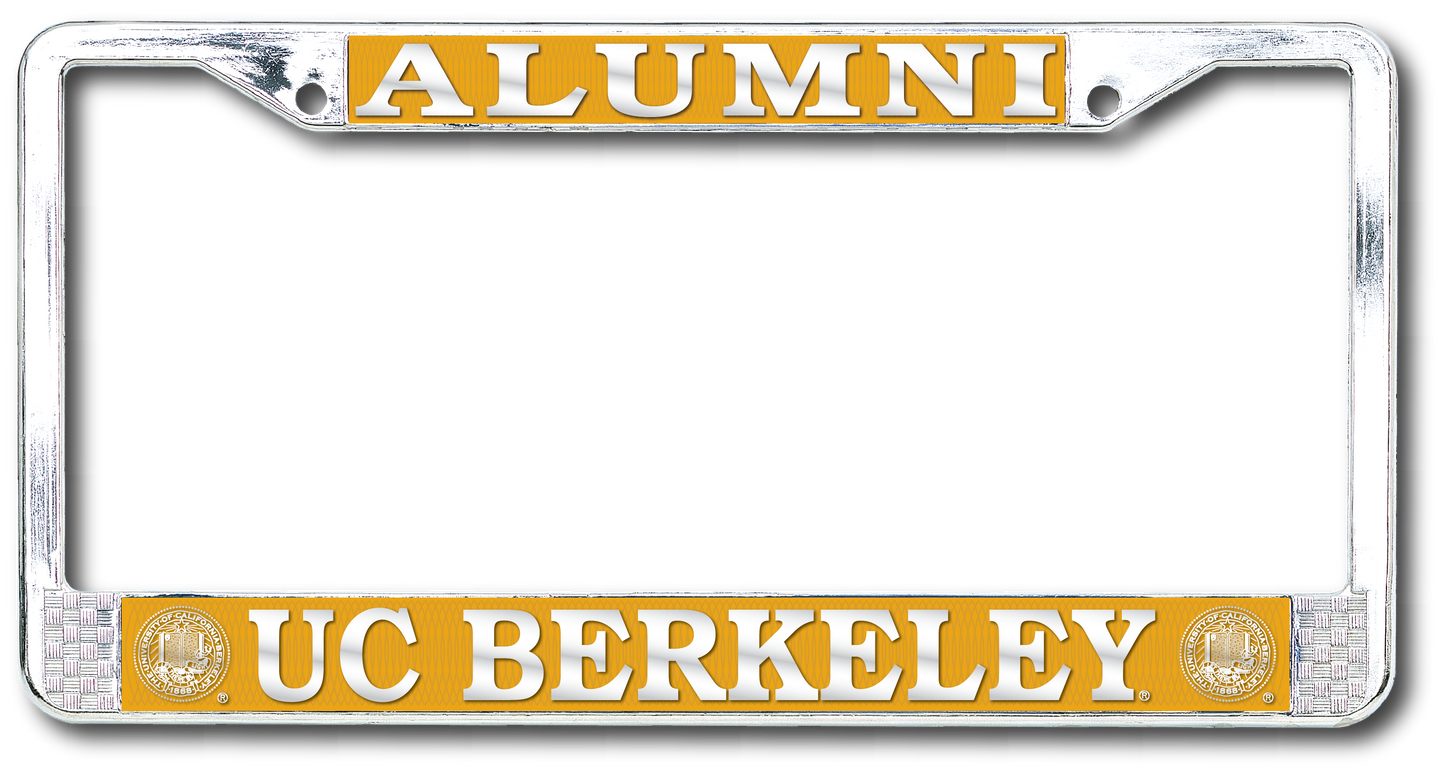 U.C. Berkeley Cal Alumni Polished brass license plate frame-Silver-Shop College Wear