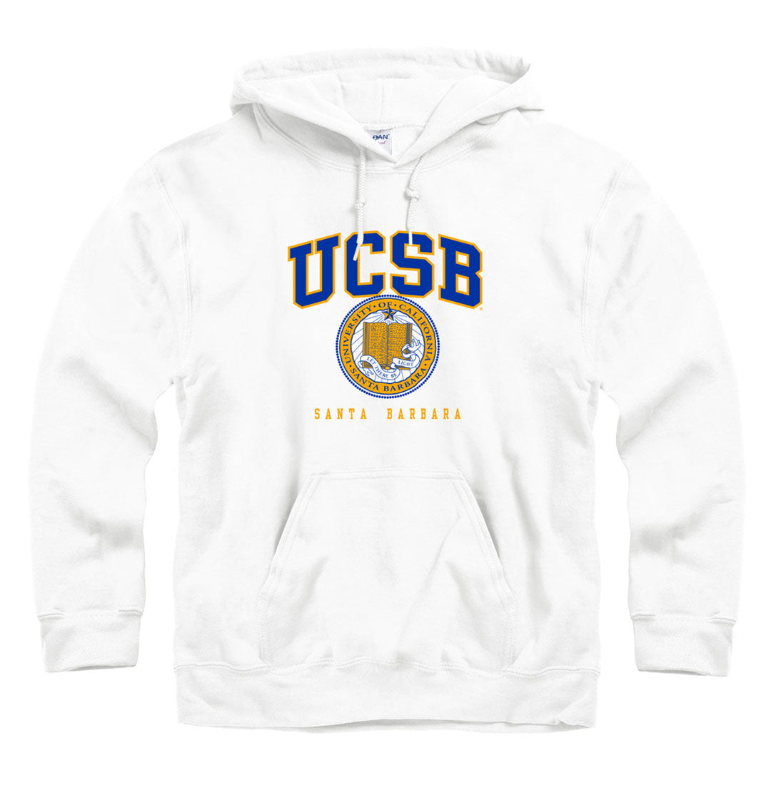 Universityie of California Santa Barbara UCSB Gauchos hoodie sweatshirt-White-Shop College Wear