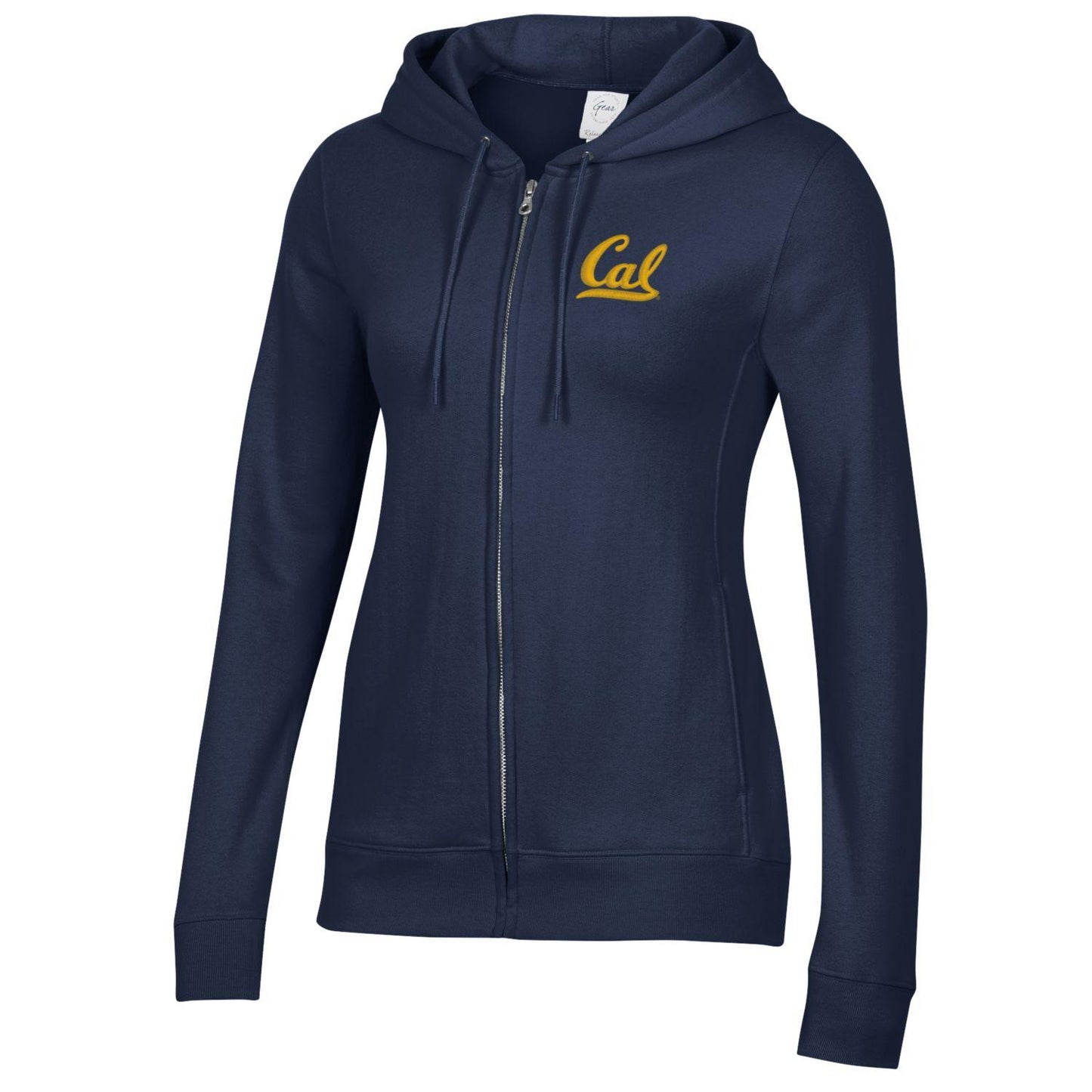 U.C. Berkeley Cal embroidered Gear for Sports women's relax zip hoodie-Navy-Shop College Wear