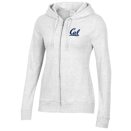 U.C. Berkeley Cal embroidered women's Zip up hoodie sweatshirt-Gray-Shop College Wear