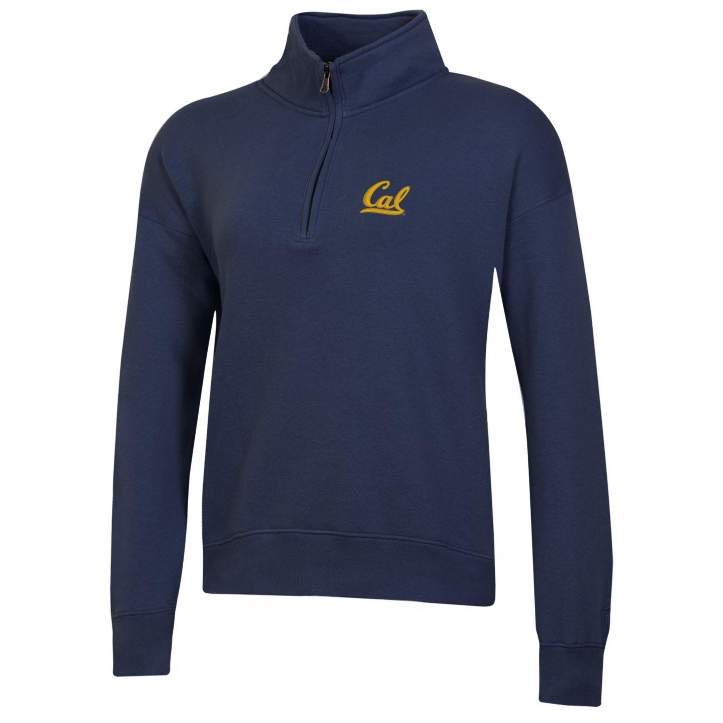 U.C. Berkeley Cal embroidered Big Cotton women's 1/4 Zip sweatshirt-Navy-Shop College Wear