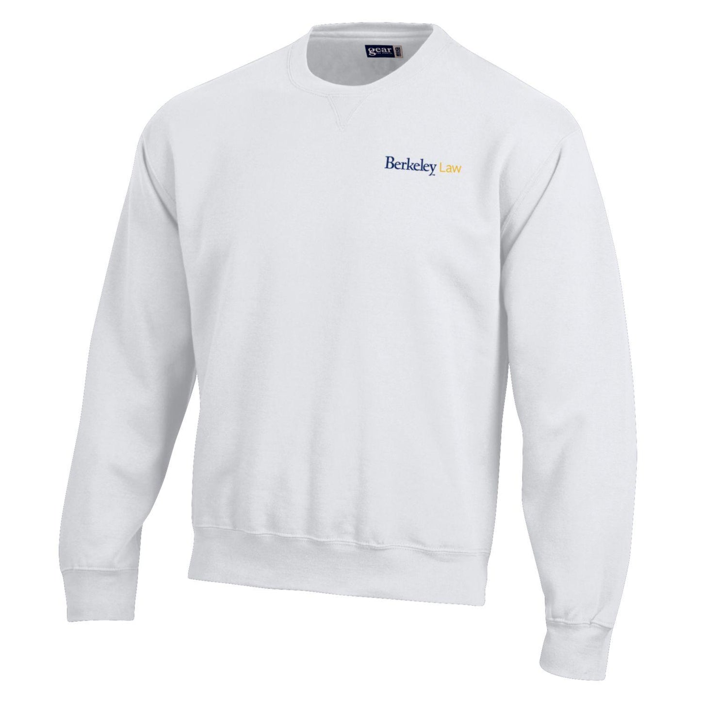 U.C. Berkeley Law embroidered Big Cotton crew-neck sweatshirt-White-Shop College Wear