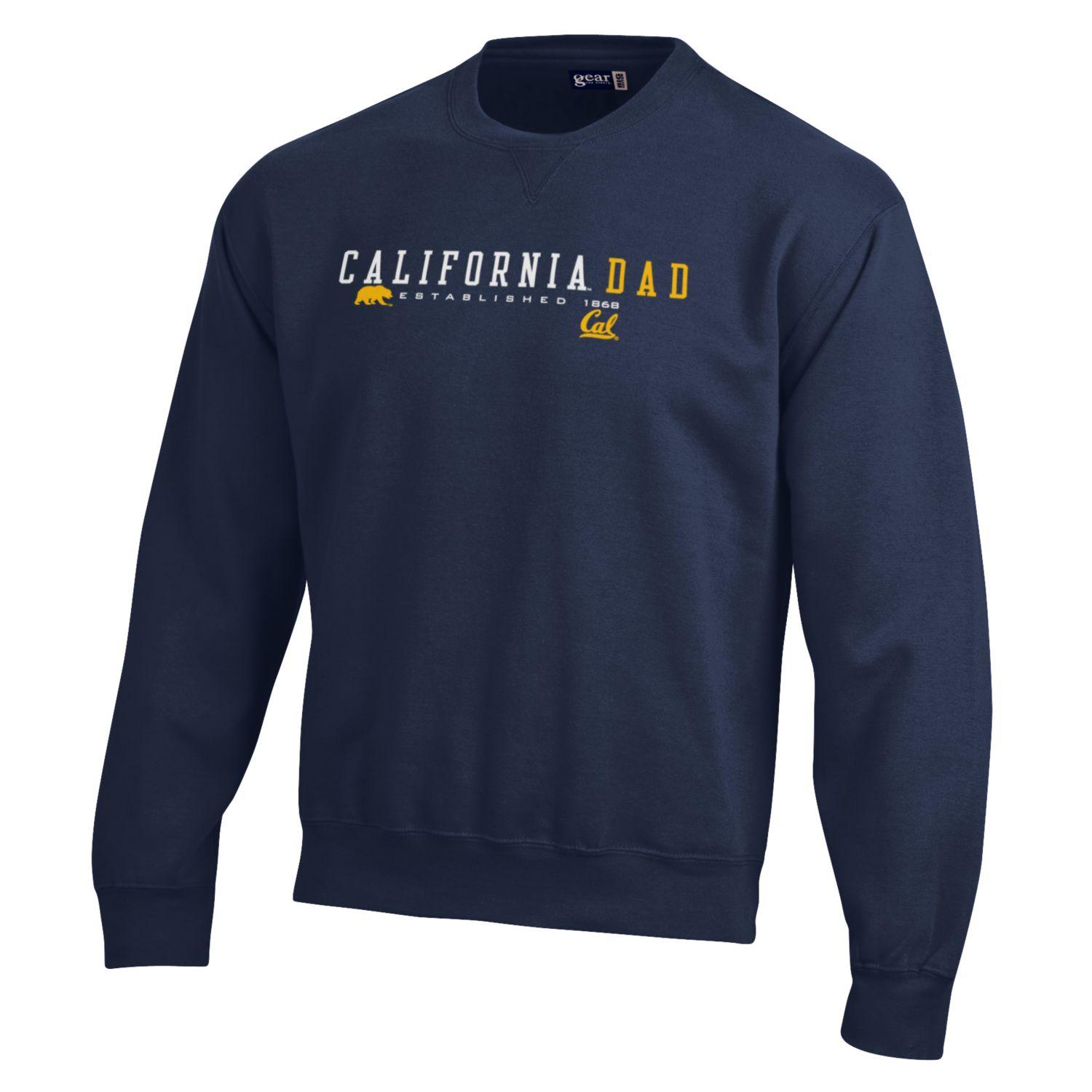 U.C. Berkeley Cal Dad embroidered cotton rich crew-neck sweatshirt-Navy-Shop College Wear