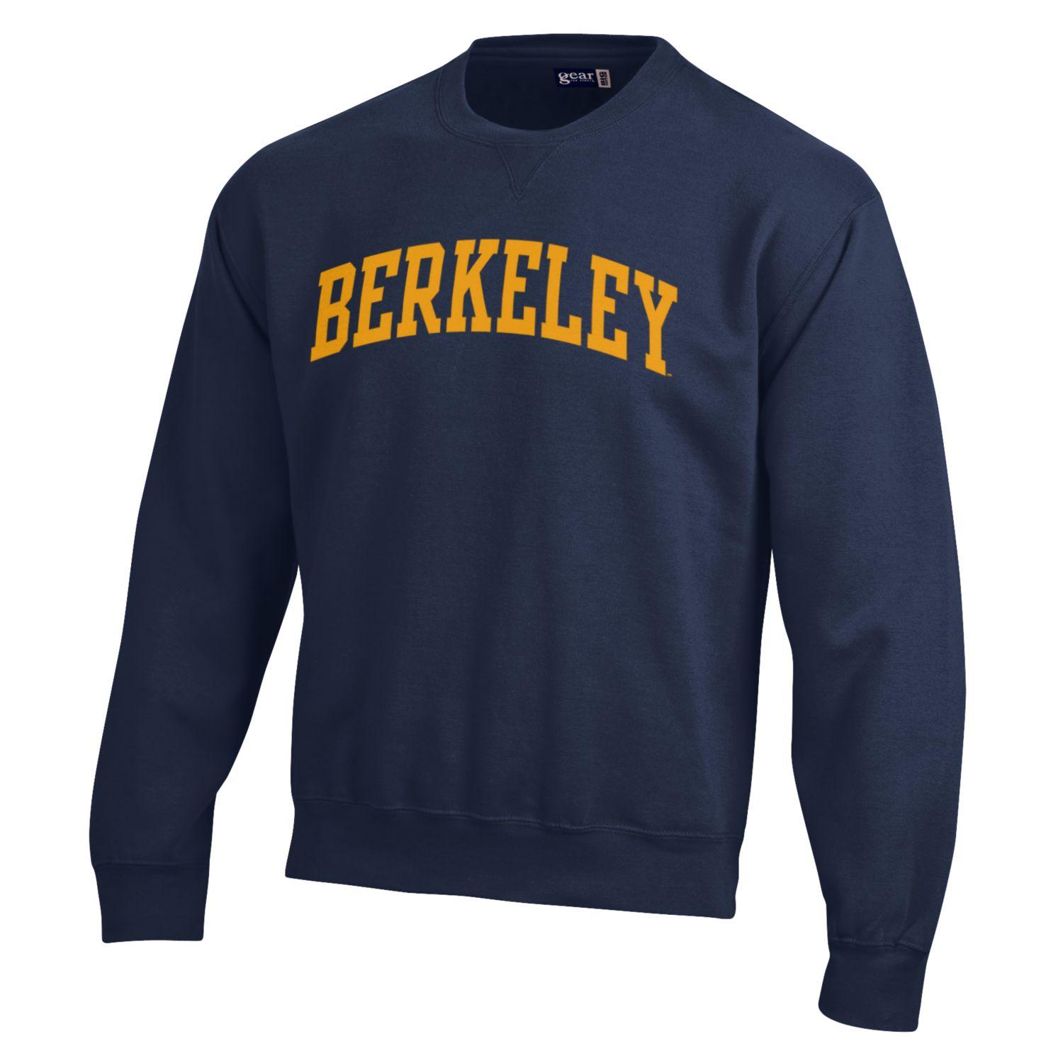 U.C. Berkeley Cal Berkeley arch one ply applique rich cotton sweatshirt-navy-Shop College Wear