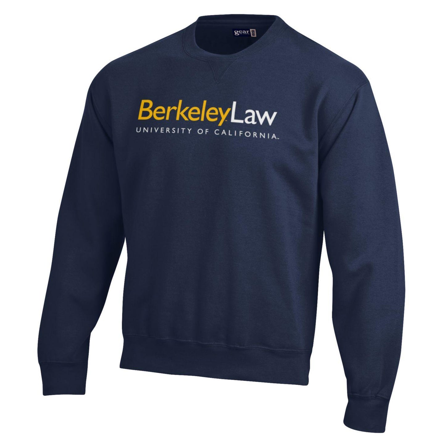 U.C. Berkeley law embroidered cotton rich crew-neck sweatshirt-Navy-Shop College Wear