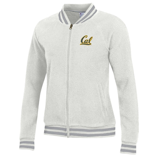 U.C. Berkeley Cal embroidered Champion baseball jacket-White-Shop College Wear
