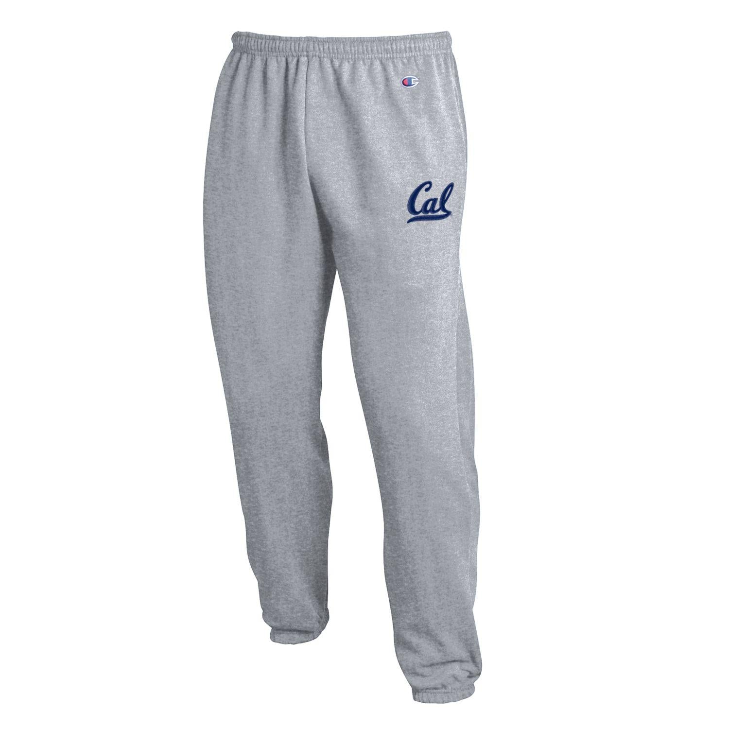 U.C. Berkeley Cal embroidered Champion men's sweatpants-Grey-Shop College Wear