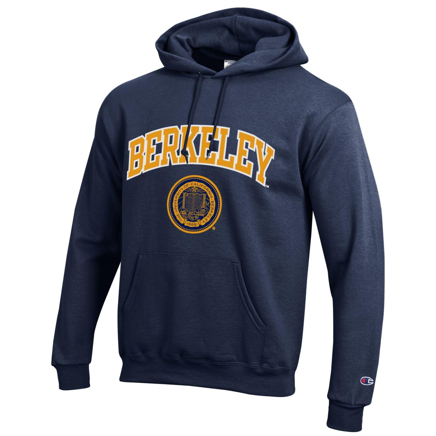 U.C. Berkeley Cal Bears arch & seal applique Champion sweatshirt-Navy-Shop College Wear