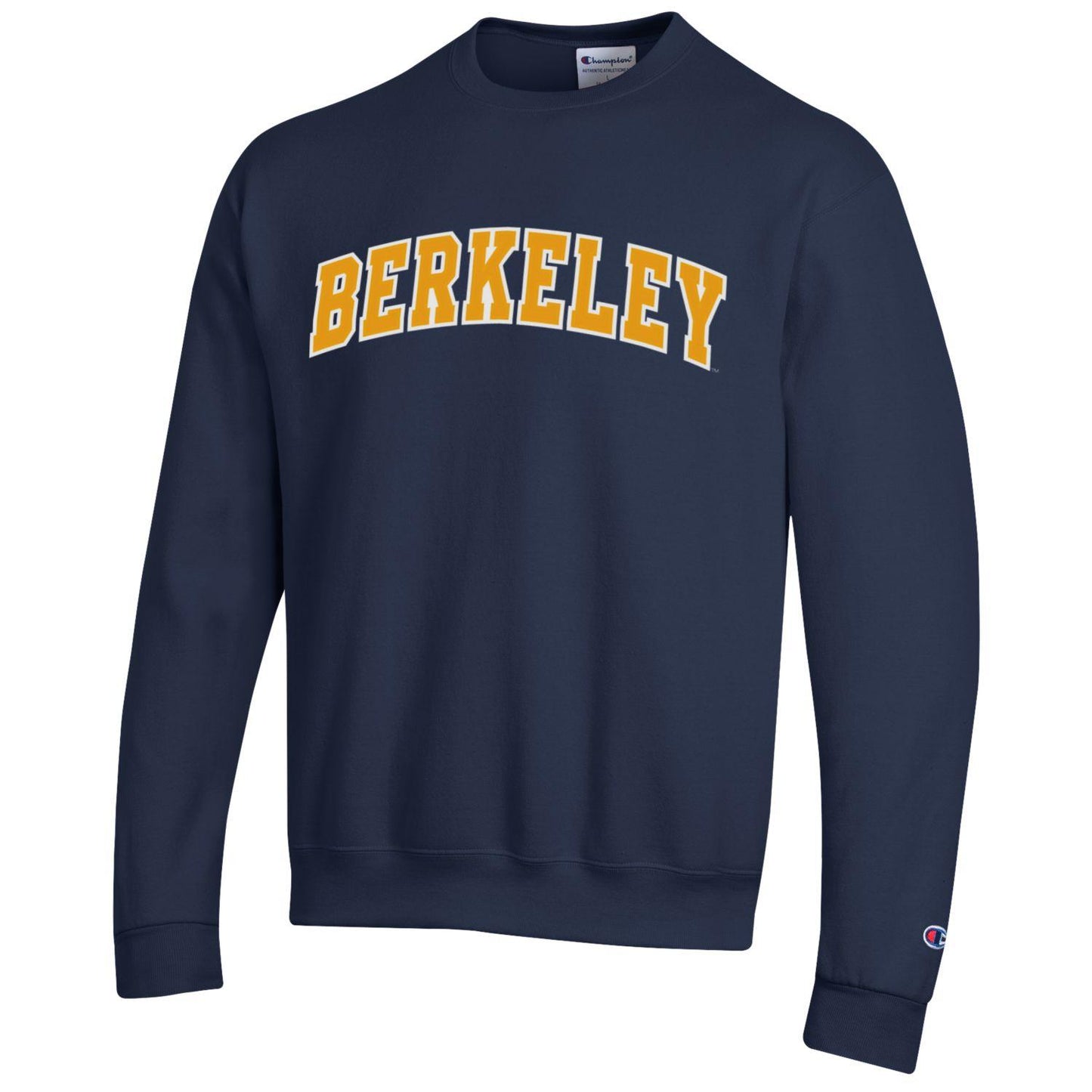 U.C. Berkeley Berkeley arch double applique Champion crew-neck sweatshirt-Navy-Shop College Wear