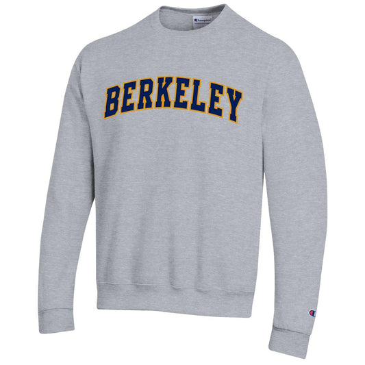 U.C. Berkeley double applique Berkeley arch crew-neck sweatshirt-Grey-Shop College Wear