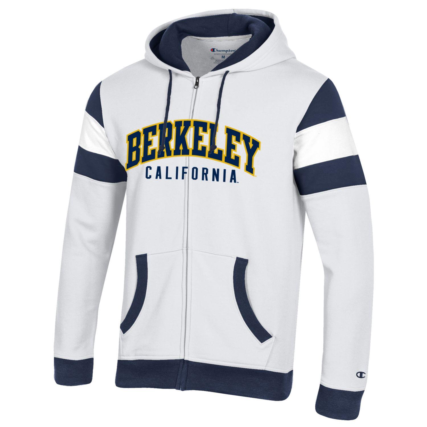 U.C. Berkeley Cal-Champion heritage zip-up hoodie sweatshirt- White-Shop College Wear