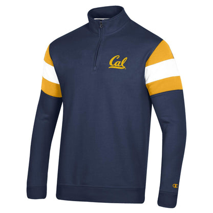 U.C. Berkeley Cal embroidered 1/4" zip super fan sweatshirt-Navy-Shop College Wear