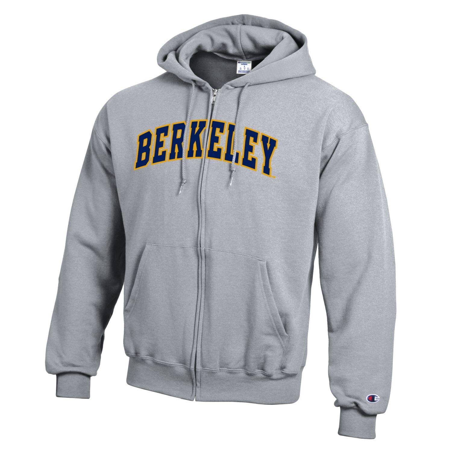 U.C. Berkeley double applique Berkeley arch Champion zip-up sweatshirt-Gray-Shop College Wear