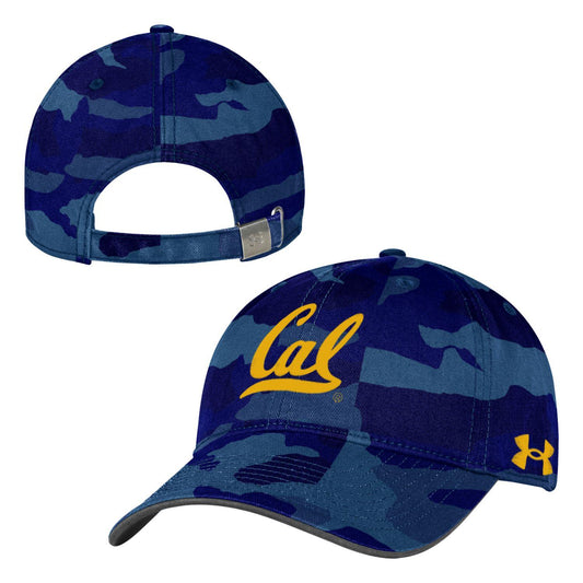 U.C. Berkeley Cal embroidered Under Armour washed performance cotton cameo hat-Navy-Shop College Wear