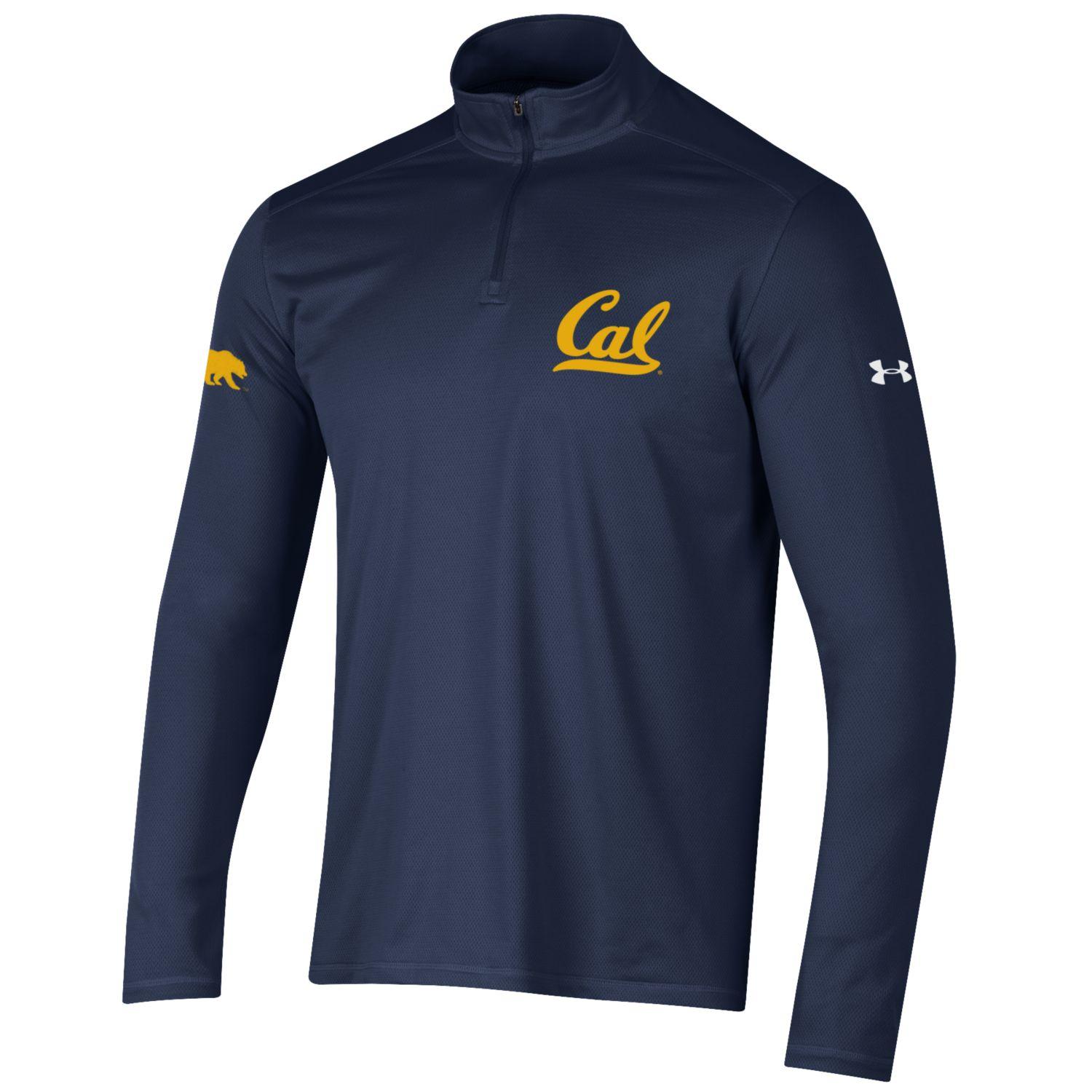 U.C. Berkeley Cal Bears embroidered men's Under Armour tech 1/4 Zip shirt-Navy-Shop College Wear