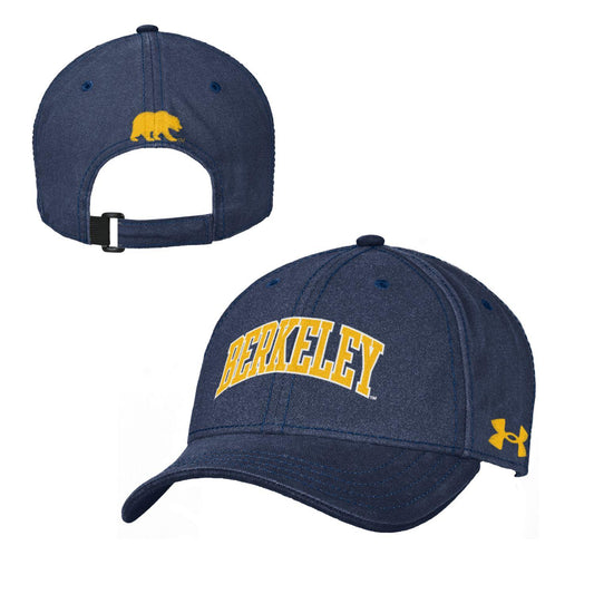 U.C. Berkeley Cal embroidered Under Armour youth washed performance hat-Navy-Shop College Wear