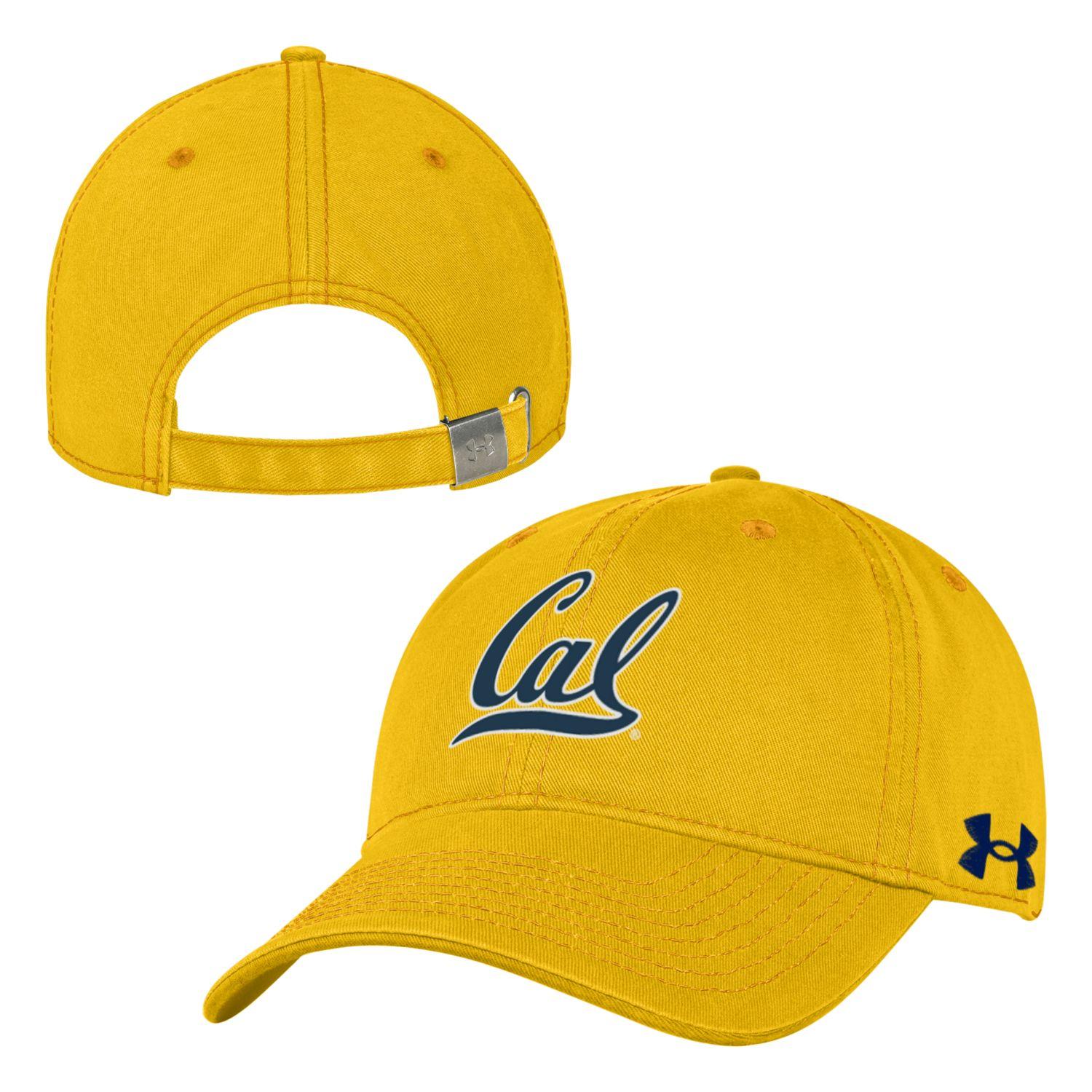 U.C. Berkeley 2 1/2 Cal " embroidered performance cotton Under Armour adjustable hat-Gold-Shop College Wear