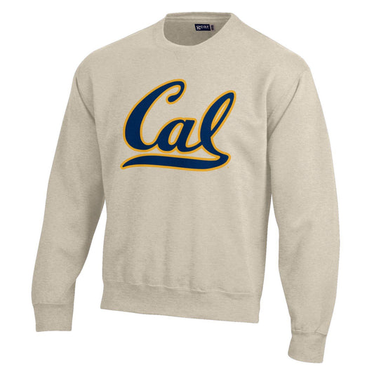 U.C. Berkeley Cal Bears bold Cal cotton rich crew-neck sweatshirt-Oatmeal-Shop College Wear