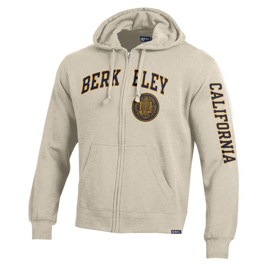 U.C. Berkeley Cal Gear For Sports Big Cotton Zip-Up hoodie sweatshirt-oatmeal-Shop College Wear