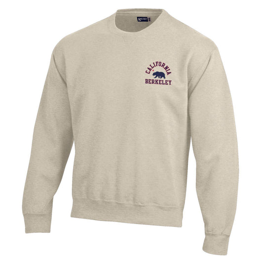 Berkeley California state Bear & Star rich cotton crew-neck sweatshirt-Oatmeal-Shop College Wear