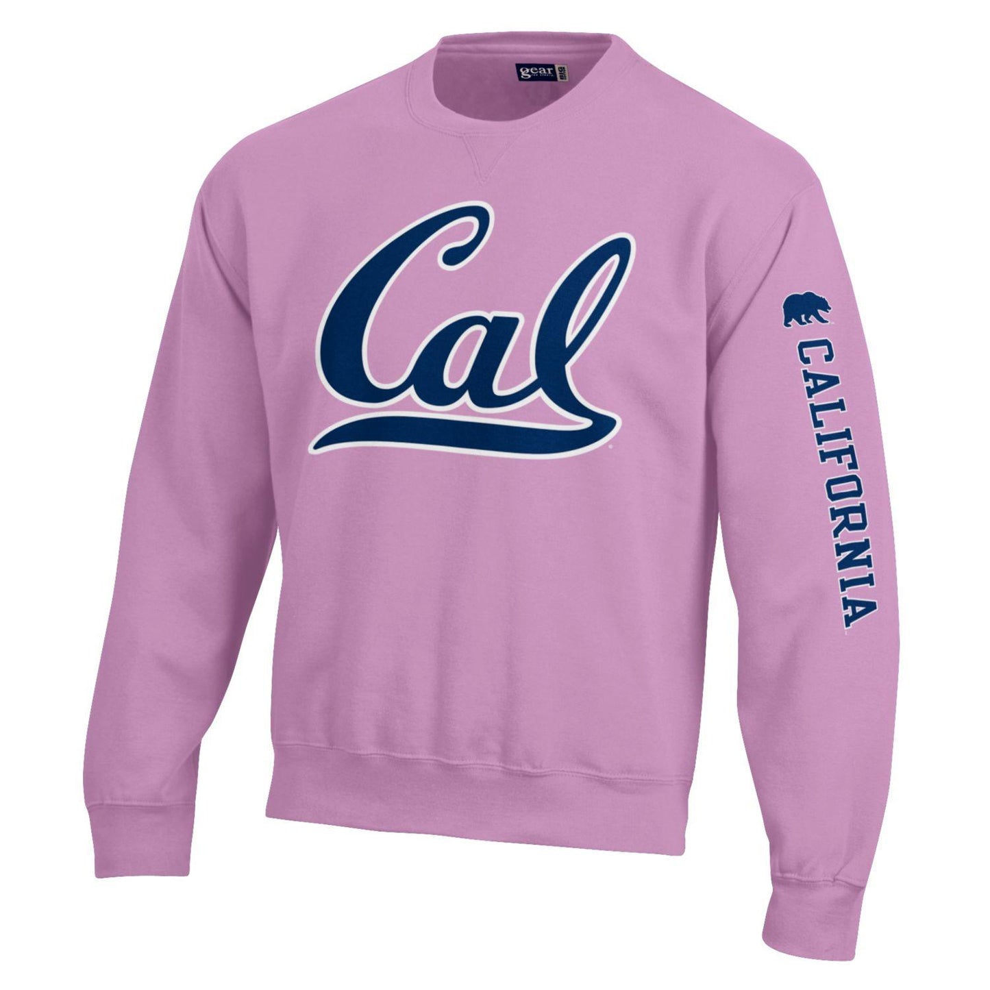 U.C. Berkeley bold Cal rich cotton crew-neck sweatshirt-Lavender-Shop College Wear