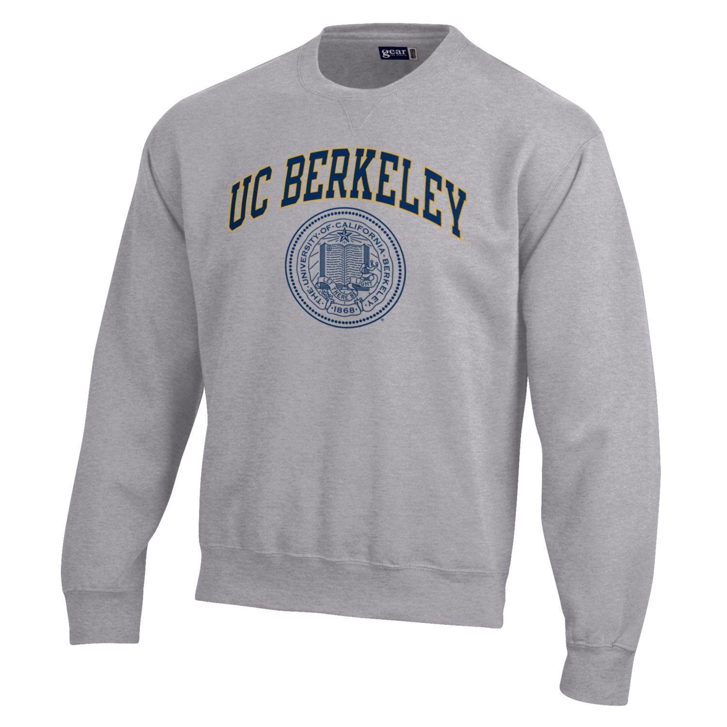 University of California Berkeley arch UC Berkeley over seal cotton rich crew-neck sweatshirt-Gray-Shop College Wear