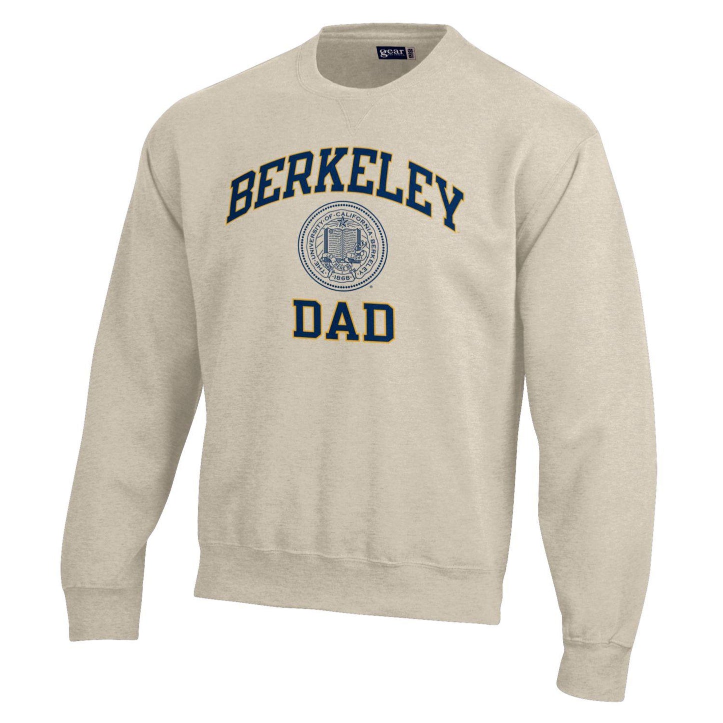 U.C. Berkeley Dad cotton rich crew-neck sweatshirt-Oatmeal-Shop College Wear