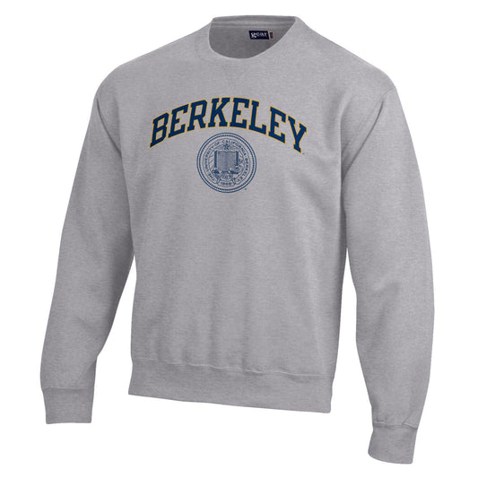 U.C. Berkeley arch and seal rich cotton two colors crew-neck sweatshirt-Grey-Shop College Wear