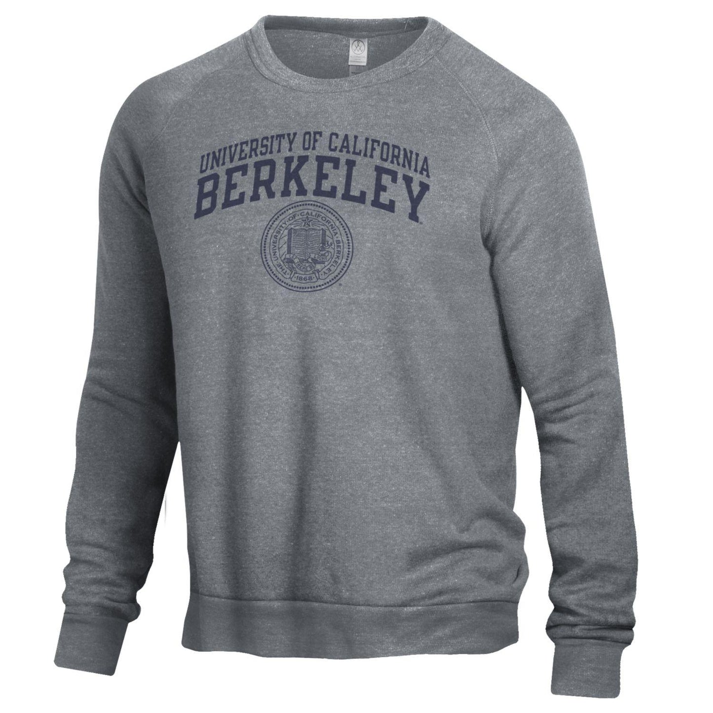 U.C. Berkeley double arch Alternative Eco fleece crew-neck sweatshirt-Grey-Shop College Wear