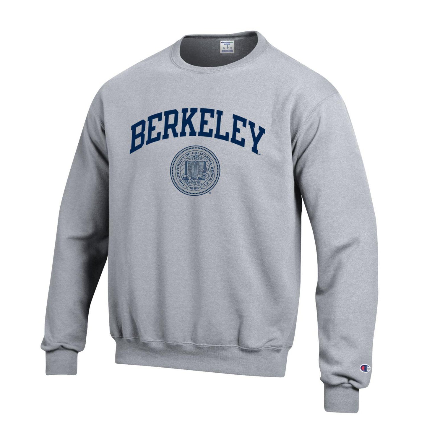 U.C. Berkeley Arch & Seal Champion crew-Neck sweatshirt-Gray-Shop College Wear