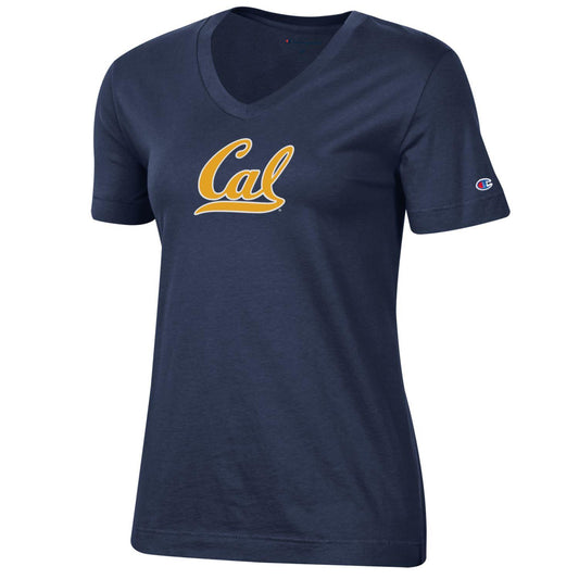 U.C. Berkeley Cal Champion women's V-Neck T-Shirt-Navy-Shop College Wear