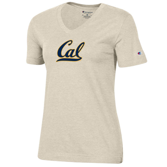 U.C. Berkeley Cal Champion women's V-Neck T-Shirt-Grey-Shop College Wear